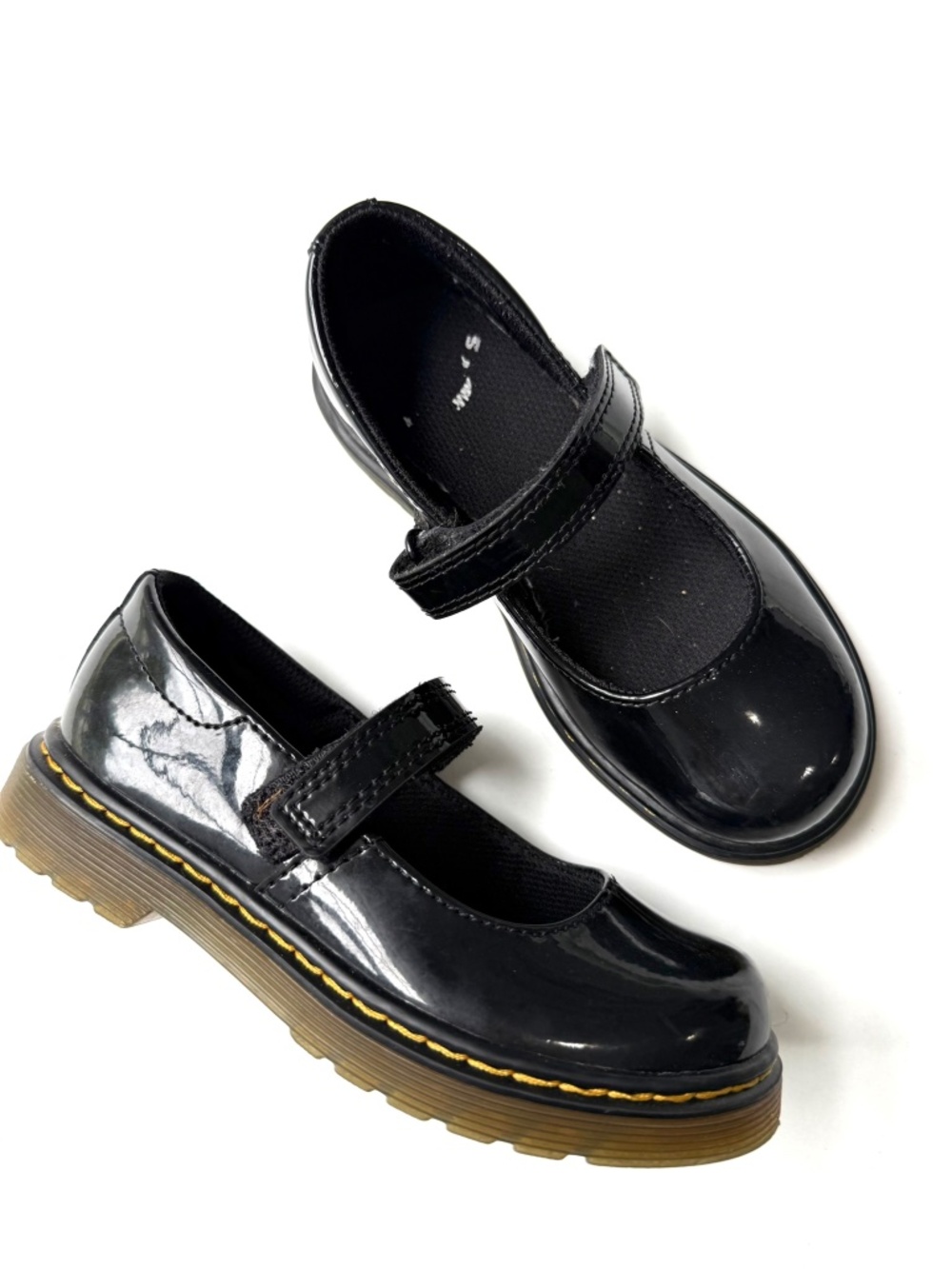 DR MARTENS $65 Maccy Girls 11 Black Patent Leather Classic Mary Jane Shoes Bin4
